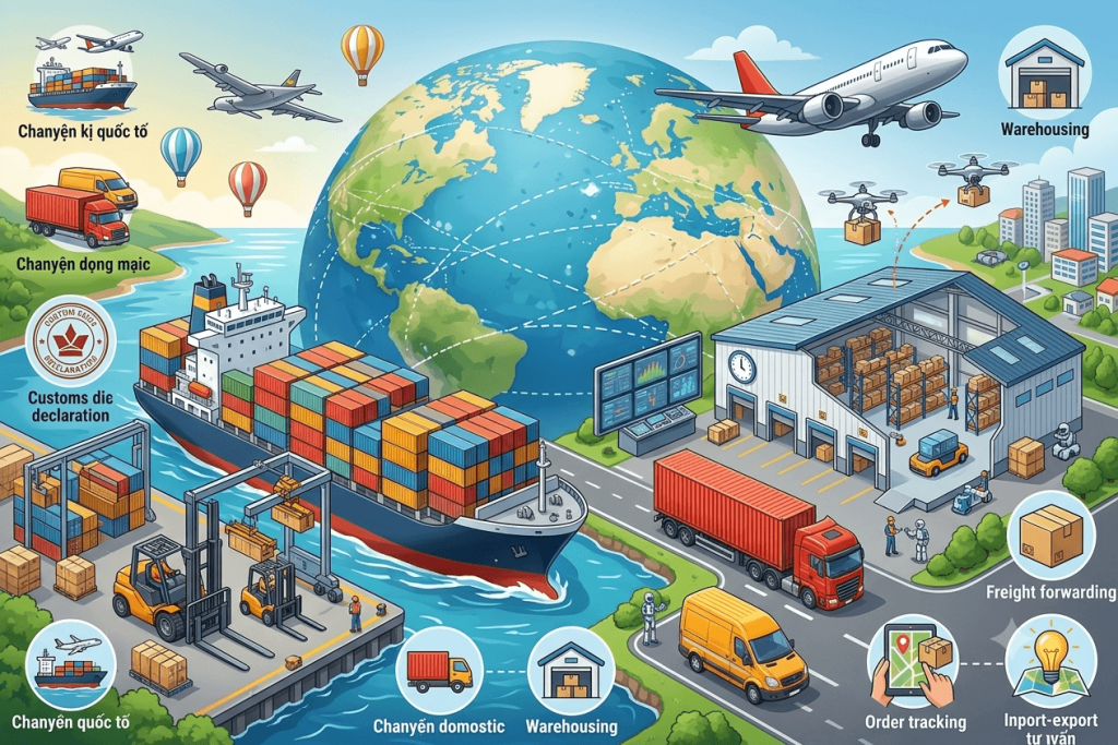 Quy trình vận hành khép kín của dịch vụ logistics trọn gói từ gửi hàng đến giao hàng